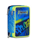 Astuccio Seven 3 Zip Blu – 3 Scomparti, Completo con 44 Pezzi, Scuola Elementare