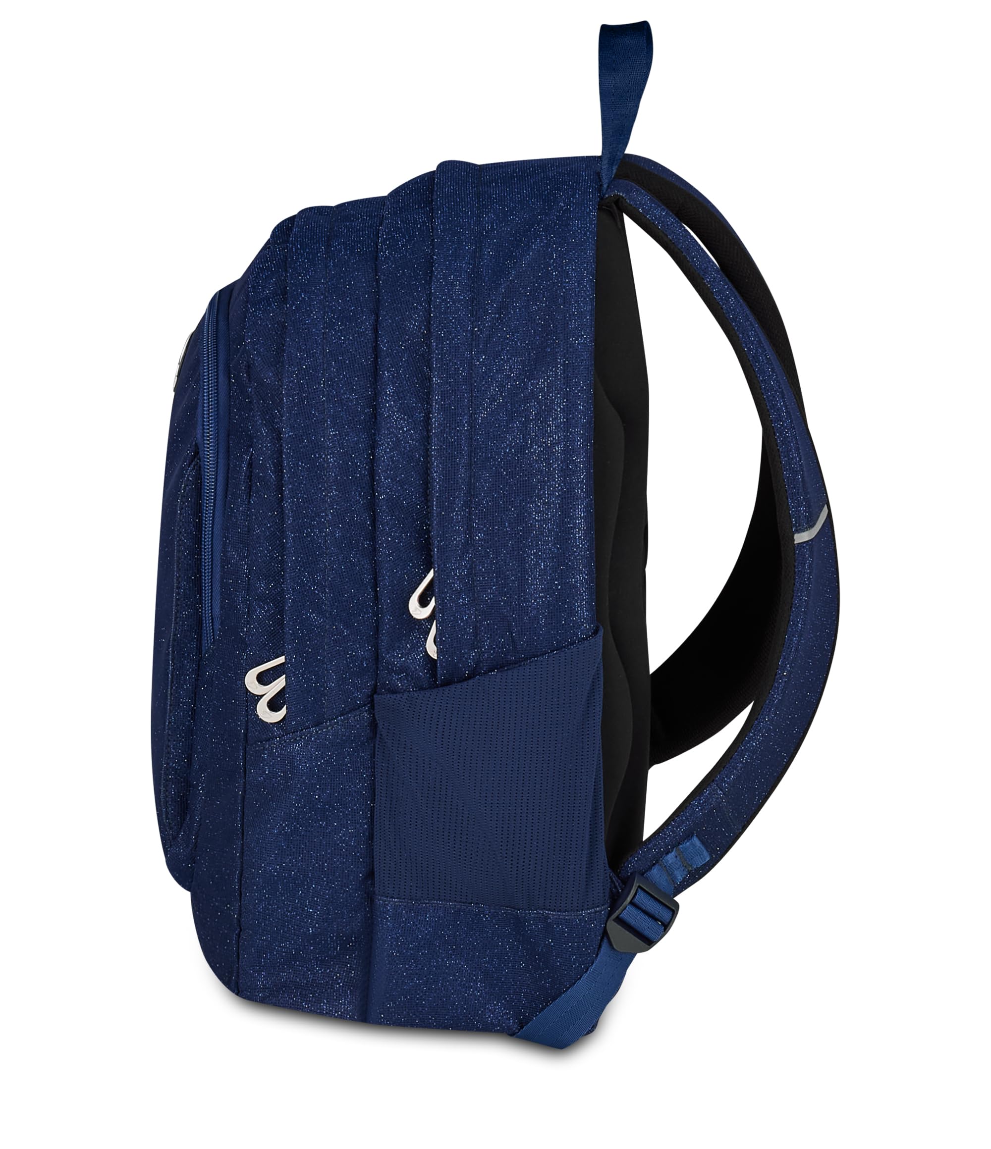 Seven Zaino Shiny Tech Blu Glitter 30L – Doppio Scomparto con Tasca PC
