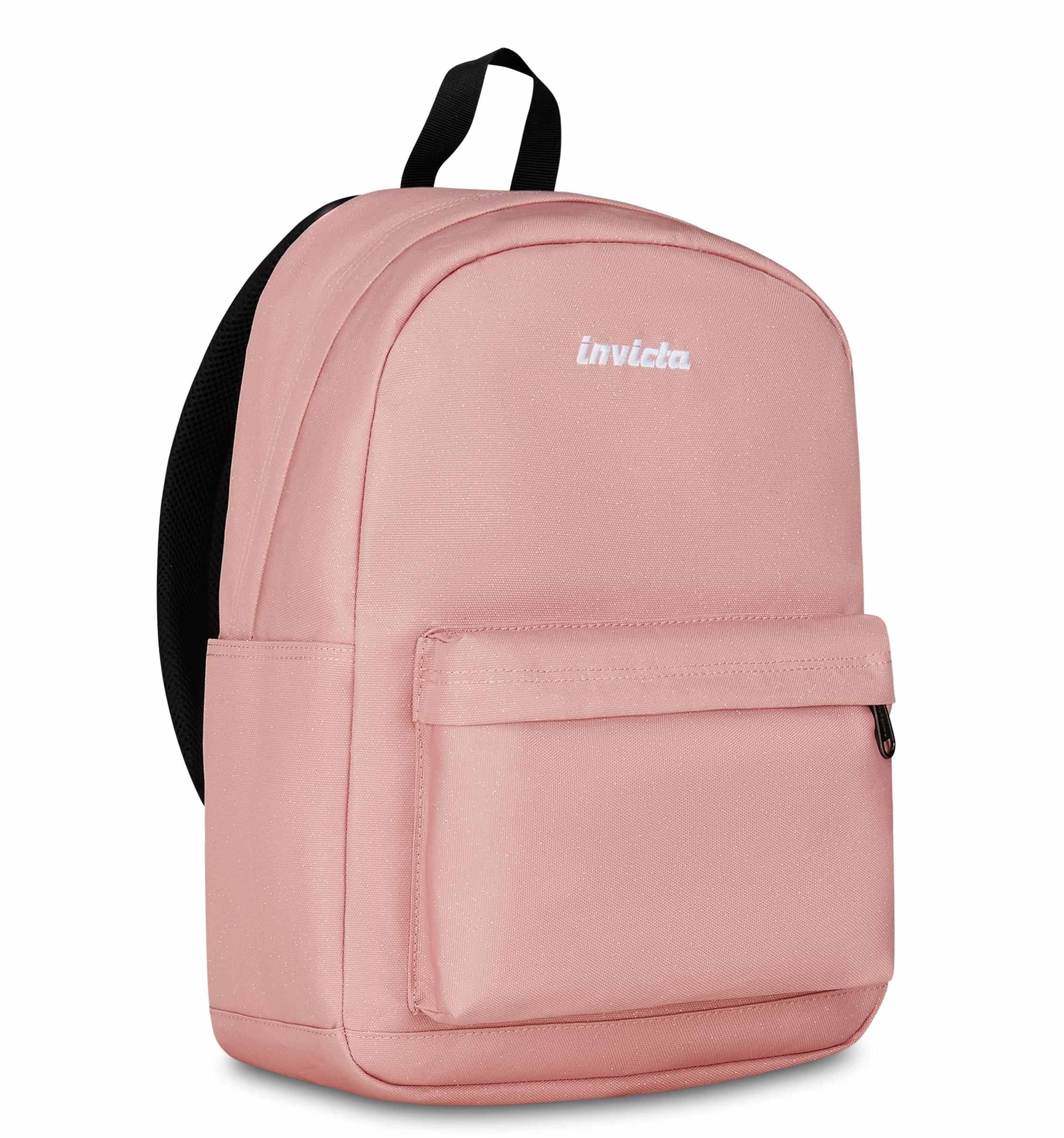 Zaino Invicta Carlson Rosa Scintillante 24 L – Mono Scomparto con Tasca PC | Medie e Superiori
