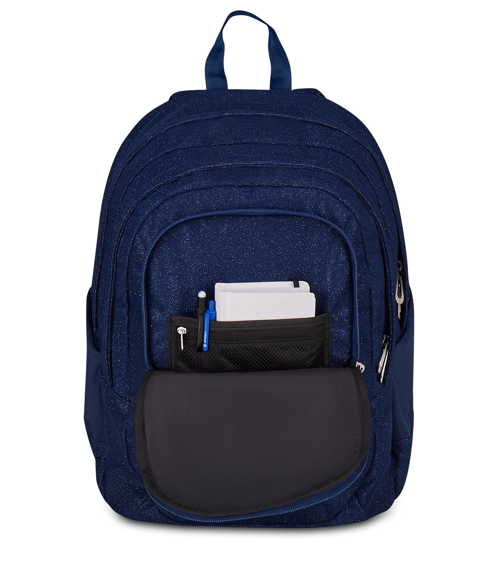 Seven Zaino Shiny Tech Blu Glitter 30L – Doppio Scomparto con Tasca PC