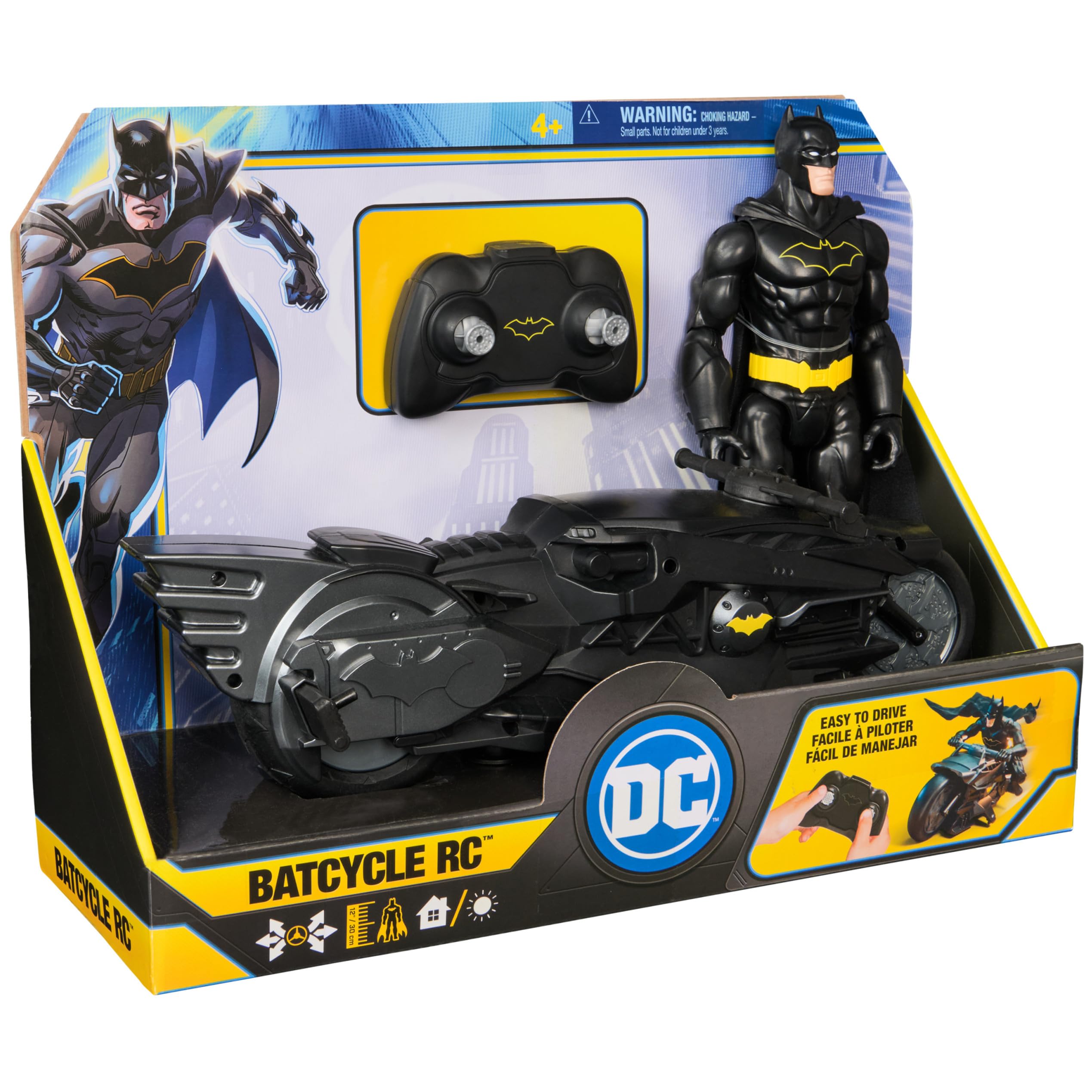 DC Comics Batcycle Stealth Radiocomandato Batman – Action Figure 30 cm Inclusa | Dai 4 Anni