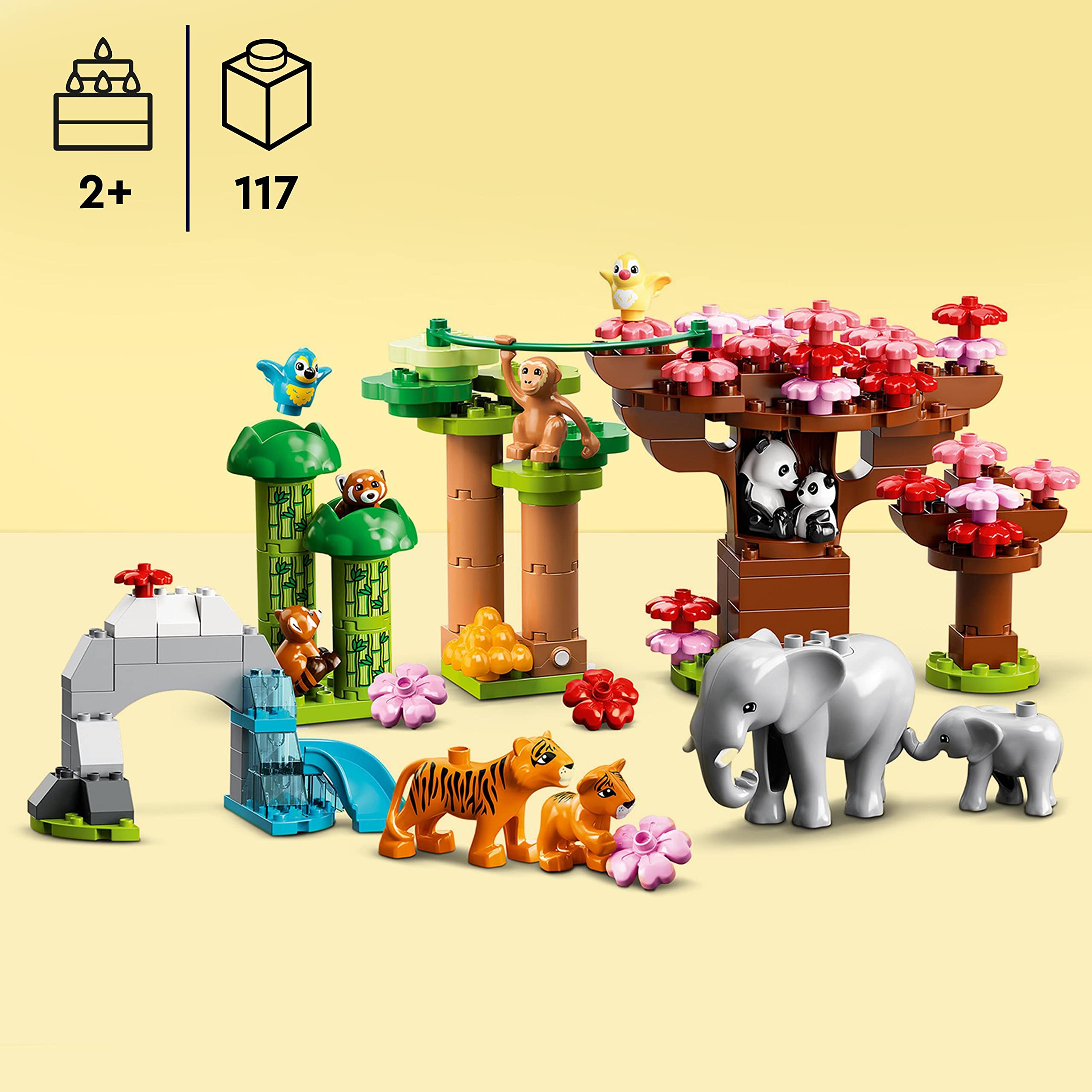 LEGO 10974 DUPLO Animali Selvatici dell'Asia con Suoni – Dai 2 Anni