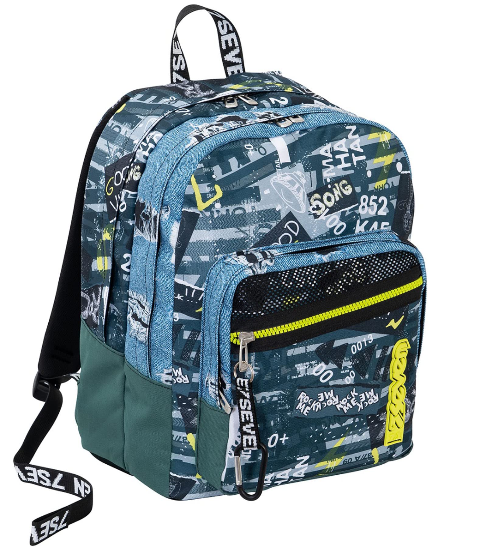 Seven Zaino Scuola Outsize Urban Rock – Blu Unisex