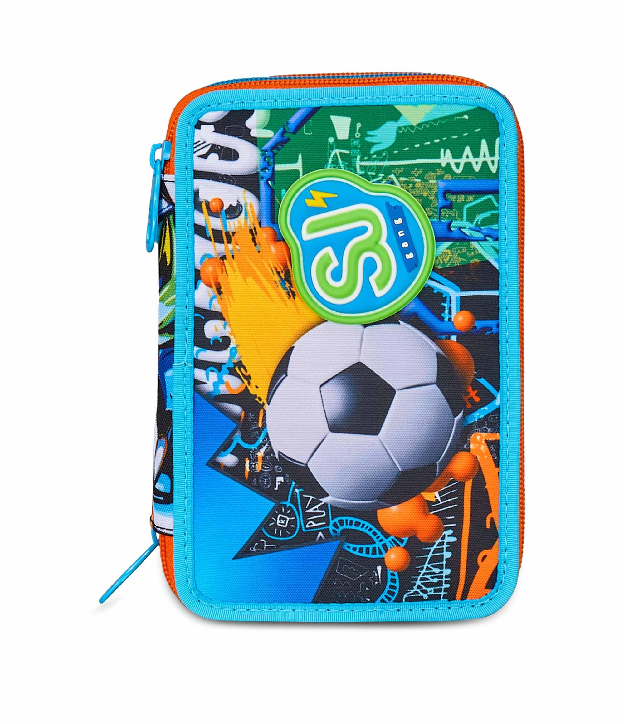 Astuccio SJ Gang 3 Zip Multicolore – Completo di Cancelleria | Scuola Elementare