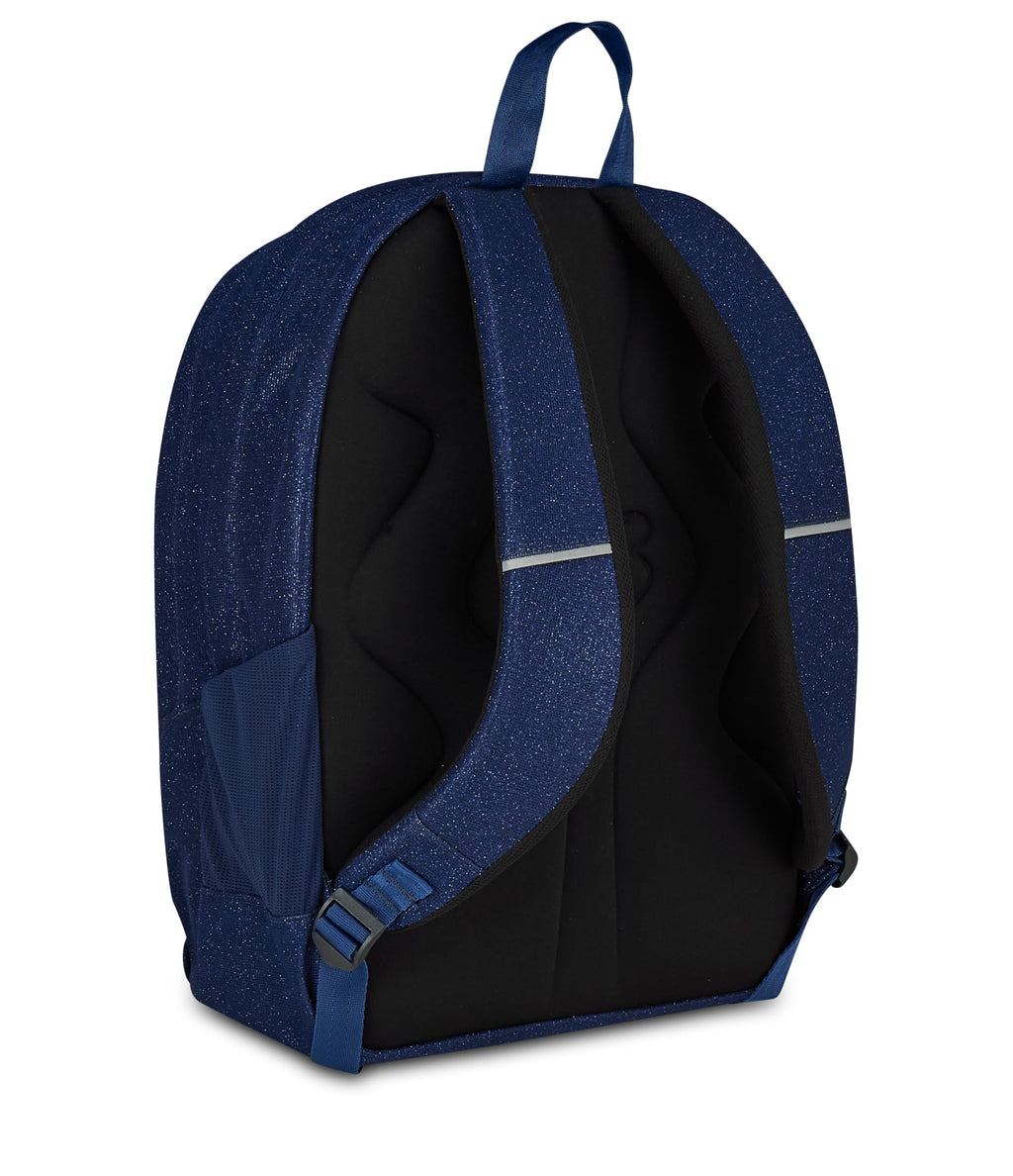 Seven Zaino Shiny Tech Blu Glitter 30L – Doppio Scomparto con Tasca PC