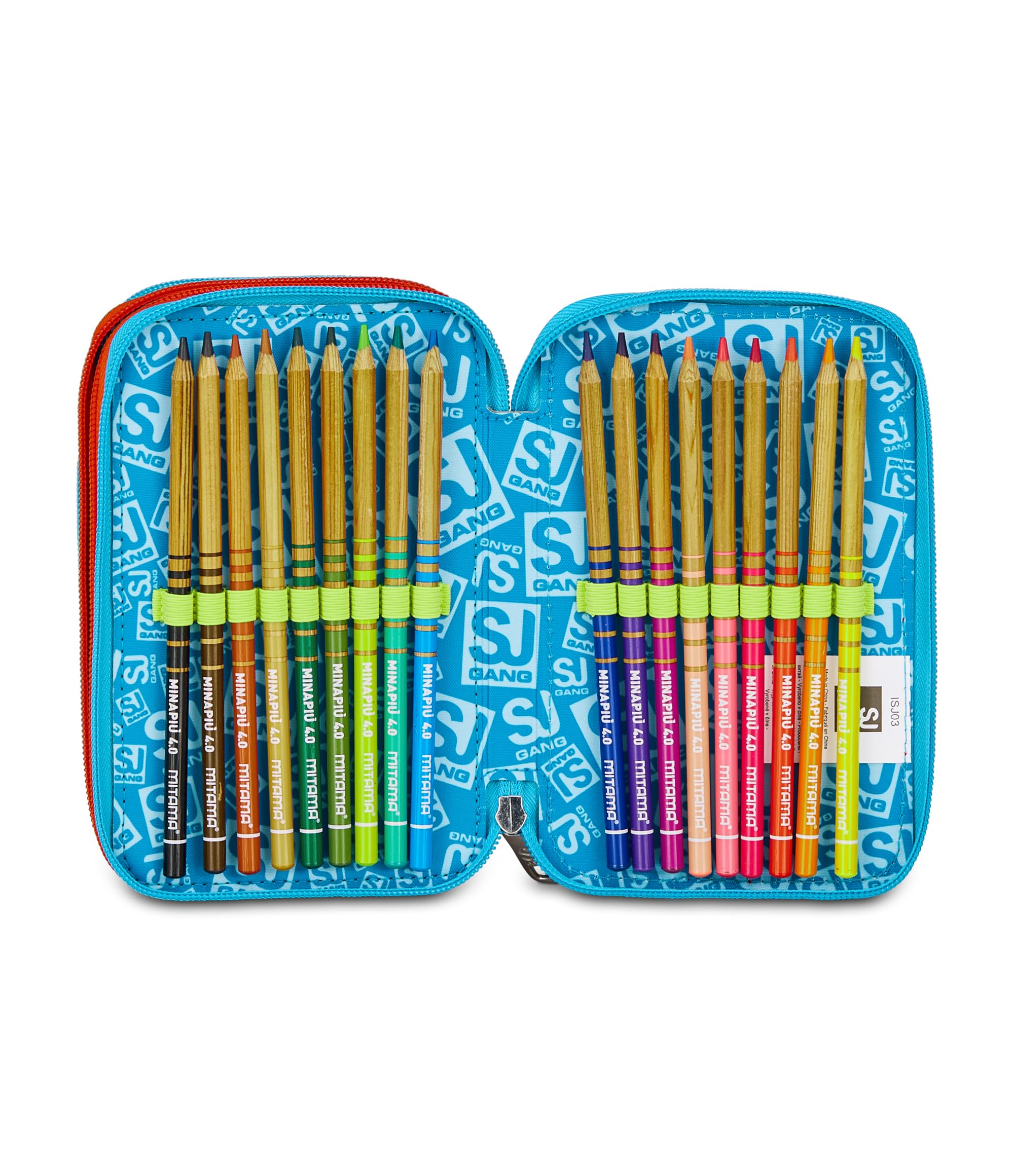 Astuccio SJ Gang Style Jam Gang 3 Zip Blu – Completo di Penne, Matite e Colori