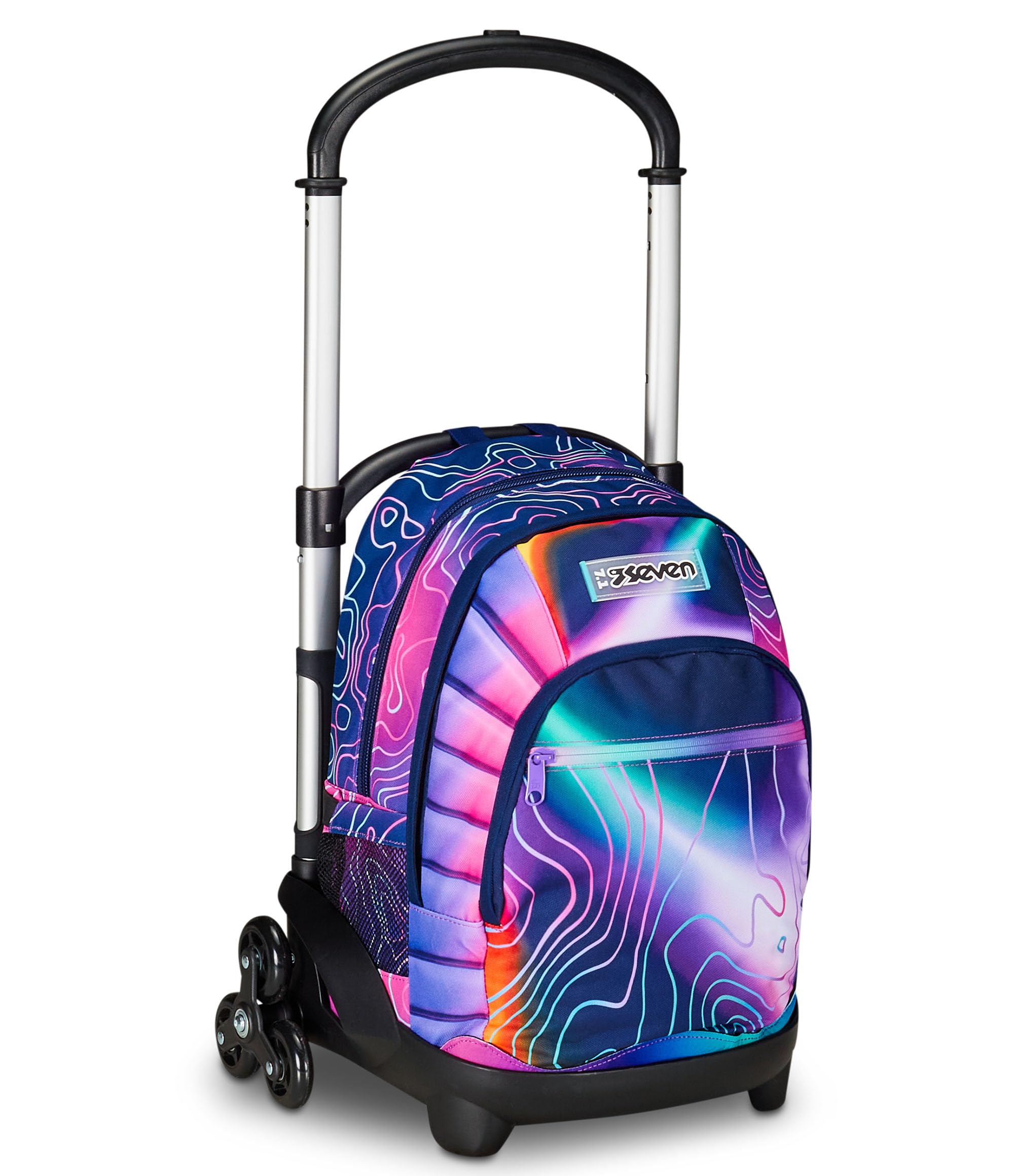 Seven Trolley Scuola Flex 3 Ruote Rosa Mapset Girl 3 in 1 con Zaino Sganciabile 32L