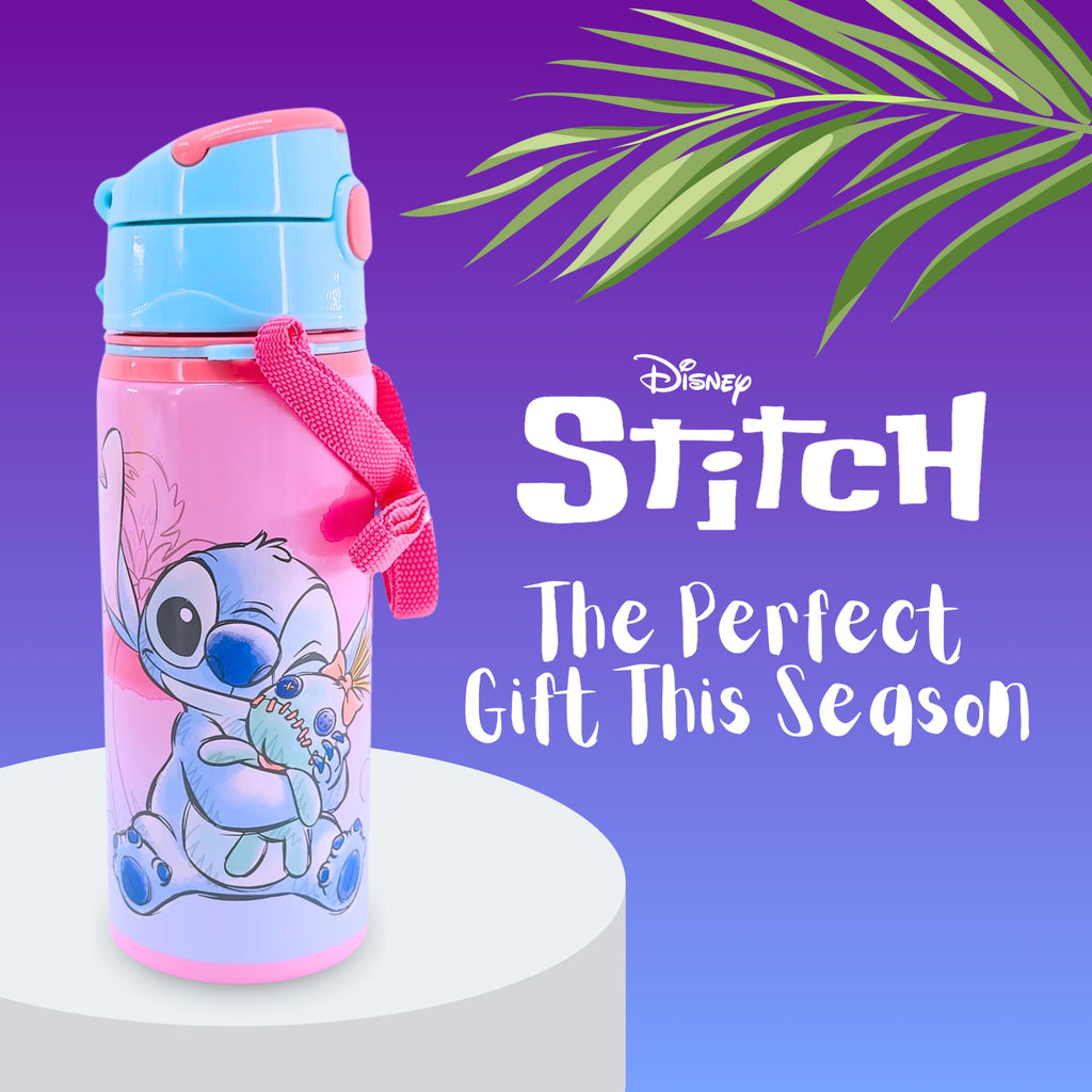Borraccia Disney Stitch e Scrump in Alluminio 600 ml con Manico