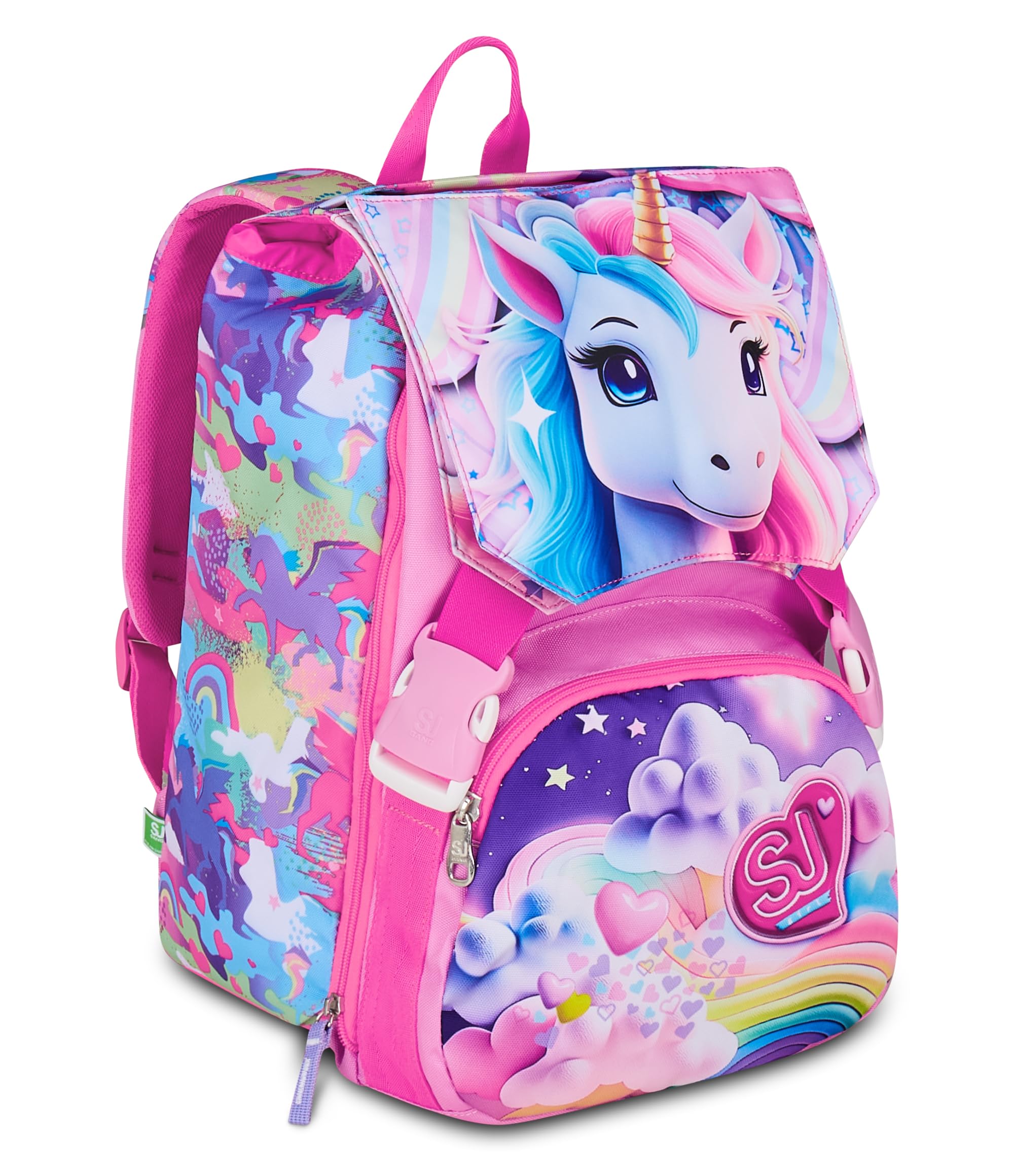 Seven Zaino Scuola SJ Gang Doppio Scomparto Estensibile – Rosa – Maxi Capienza