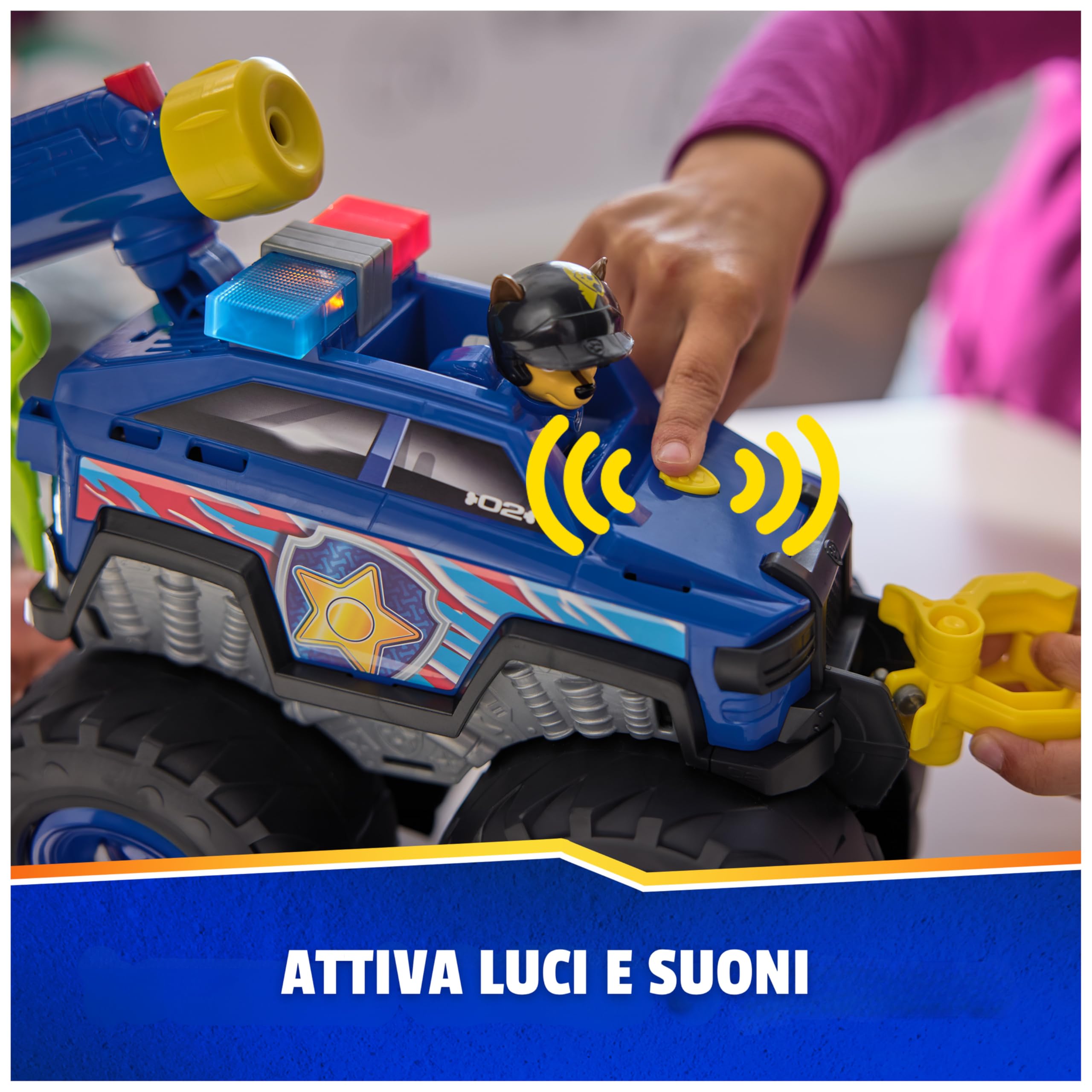 Paw Patrol Rescue Wheels Chase Deluxe – Argano Motorizzato, Luci, Suoni e Lanciamissili | Dai 3 Anni