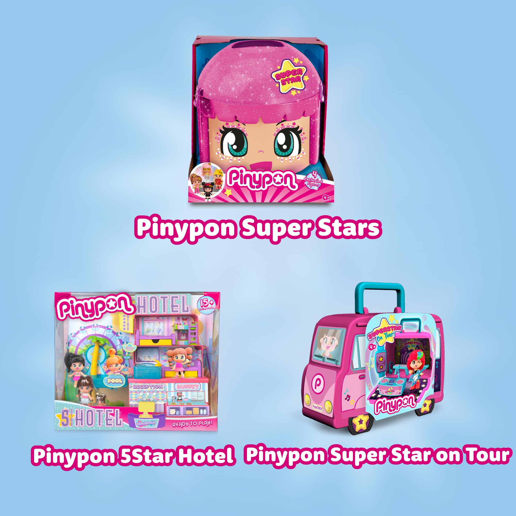 Pinypon Super Star Box con 4 Figure Esclusive e Accessori – Dai 4 Anni