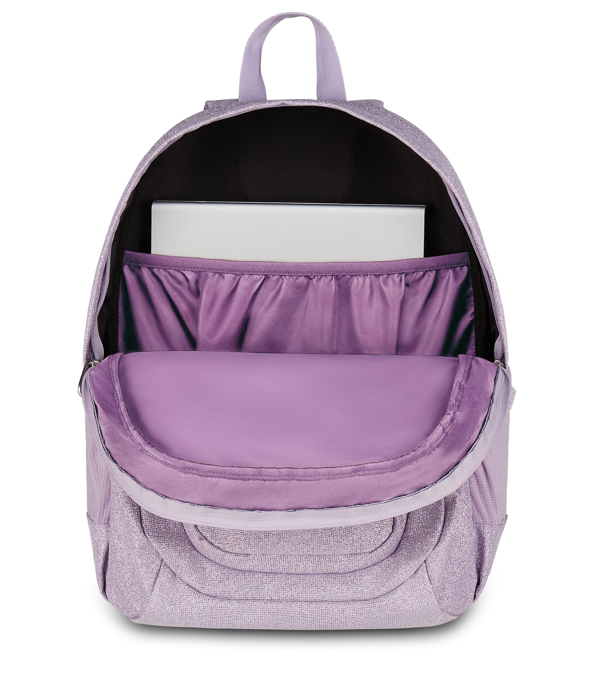 Seven Zaino Tech Shiny Lilla Glitter – Doppio Scomparto con Tasca PC