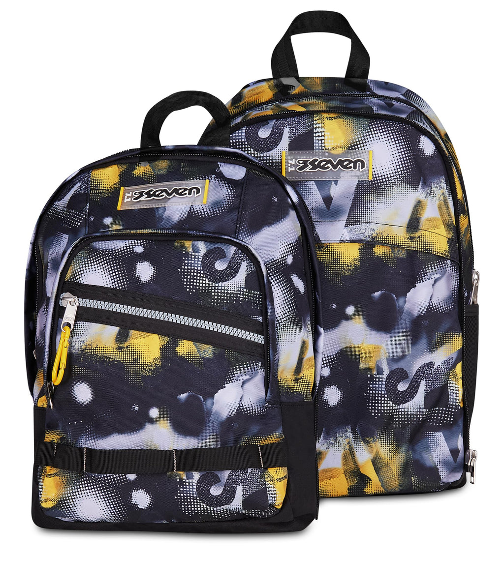 Seven Zaino Scuola Dual Detach Golden Paint – Grigio – 32 Litri