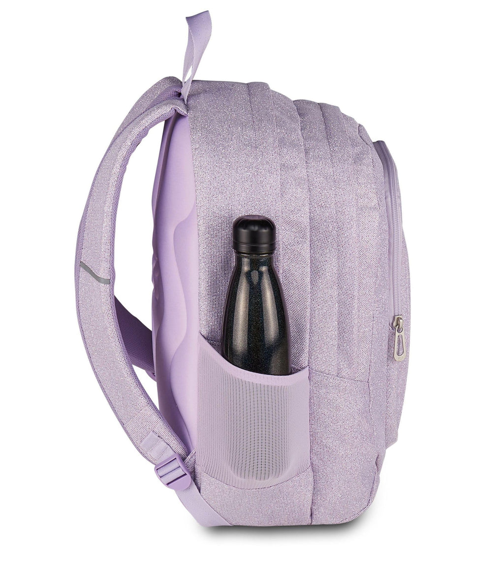 Seven Zaino Tech Shiny Lilla Glitter – Doppio Scomparto con Tasca PC