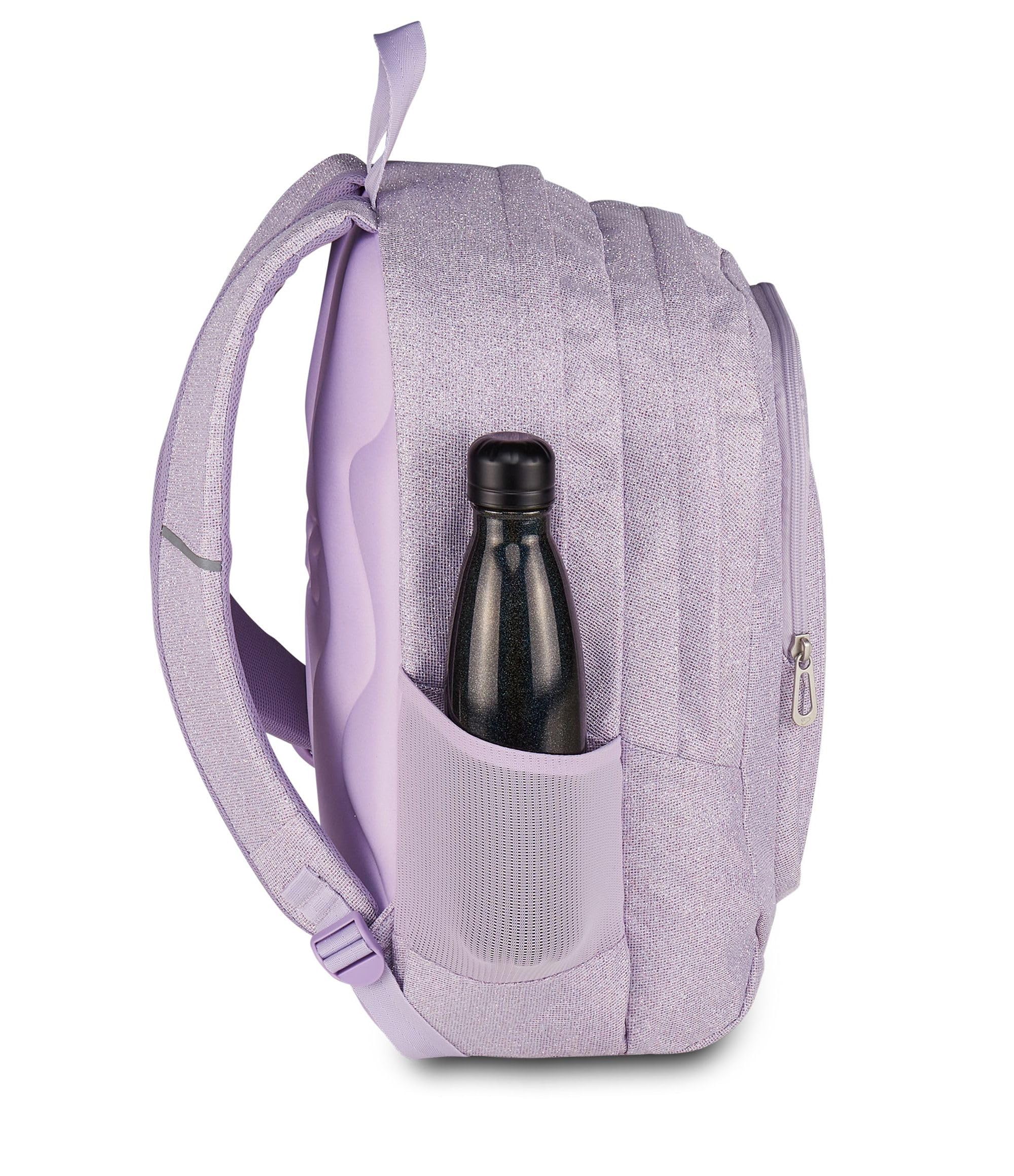 Seven Zaino Tech Shiny Lilla Glitter – Doppio Scomparto con Tasca PC