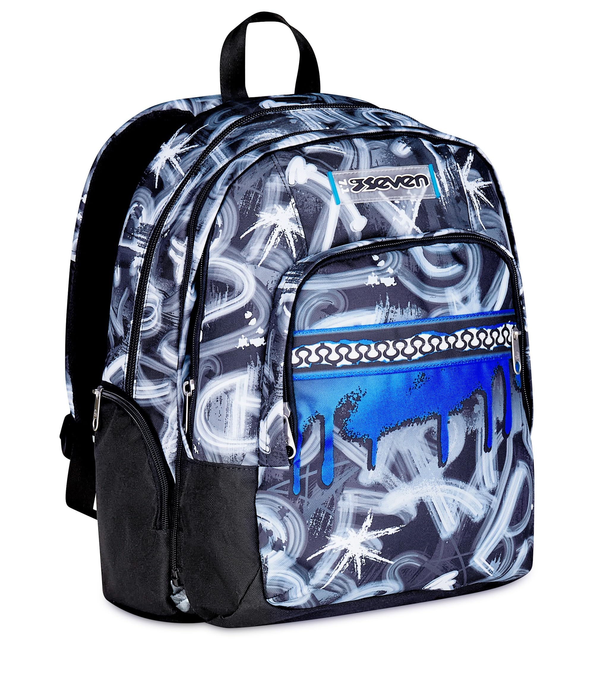 Zaino Seven Dual Detach Grigio Azzurro 32 L – Doppio Scomparto Staccabile con Tasca PC | Medie e Superiori