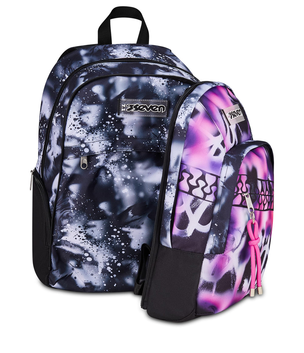 Seven Zaino Dual Detach Buzzy Note Girl Nero 32L – Scomparto Staccabile