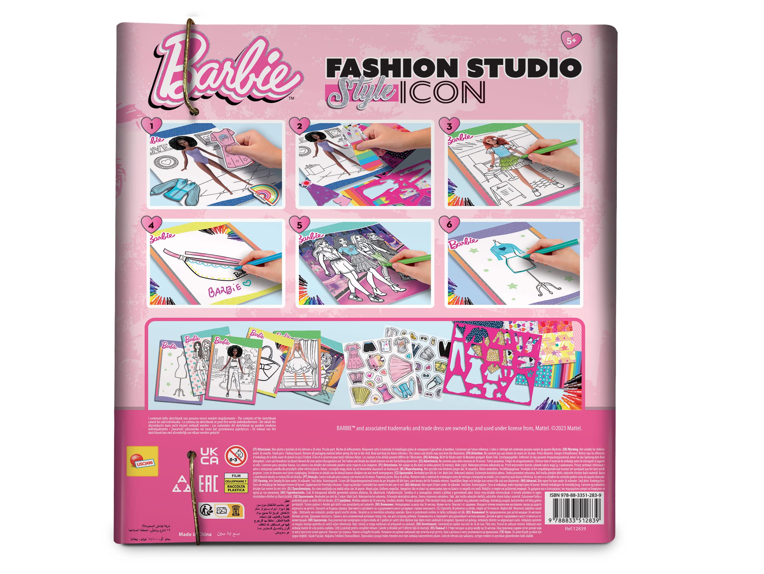 Lisciani Barbie Sketchbook Style Icon Fashion Studio – Dai 4 Anni