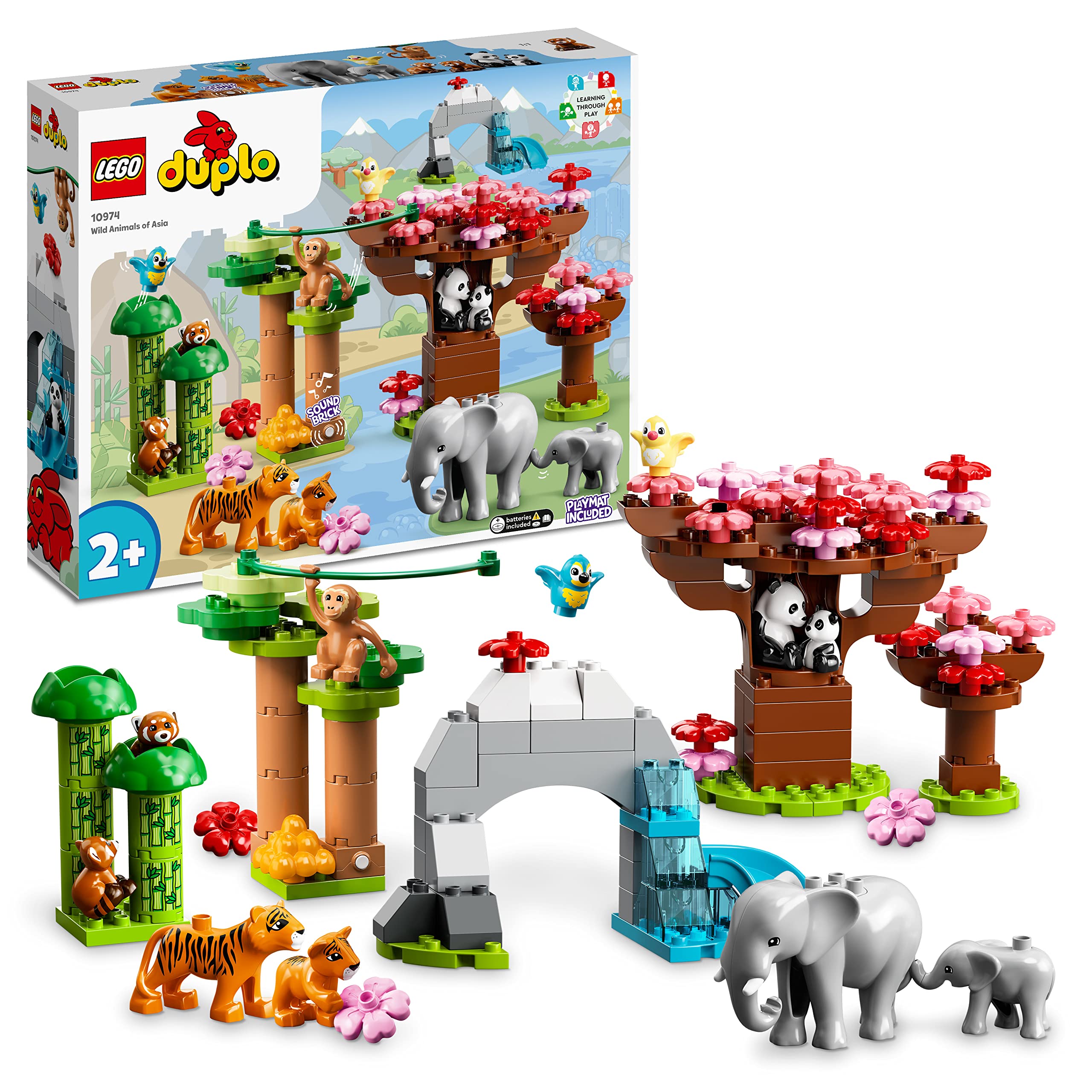 LEGO 10974 DUPLO Animali Selvatici dell'Asia con Suoni – Dai 2 Anni
