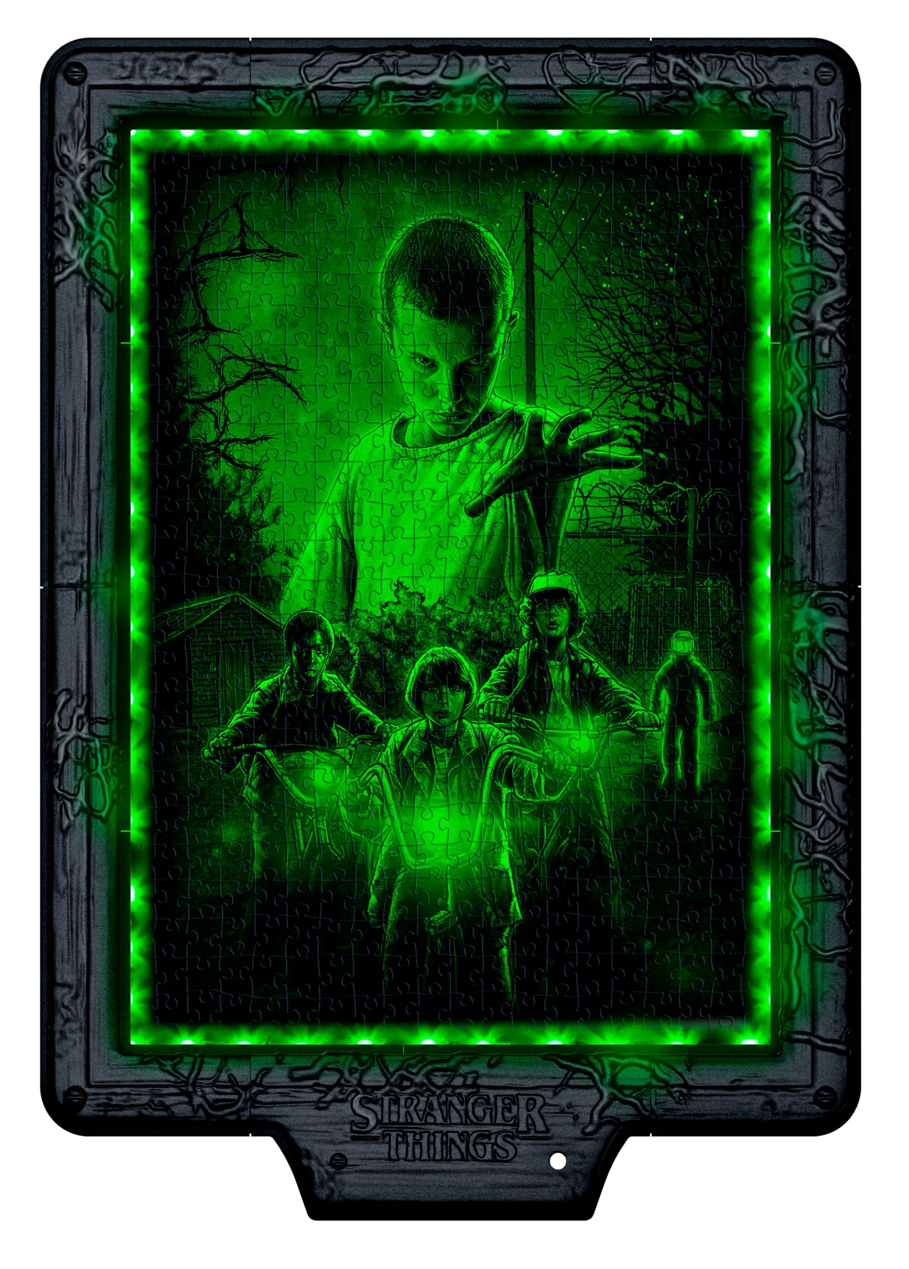 Clementoni Stranger Things Metamorphic Art – Puzzle 520 Pezzi con Luce LED e Scena Cangiante | Eleven e Mind Flayer