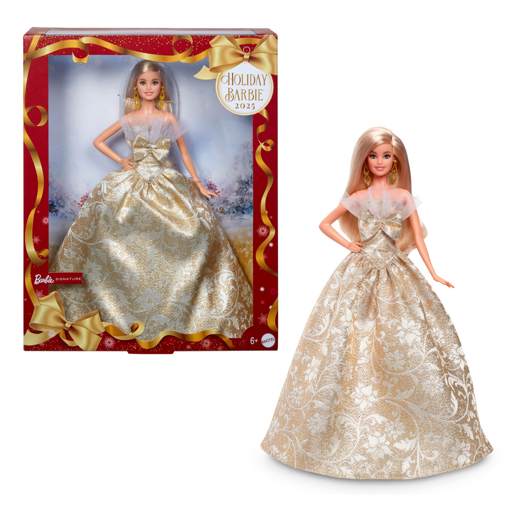 Barbie Signature Holiday Bambola da Collezione Bionda Abito Nero e Oro – JBH95