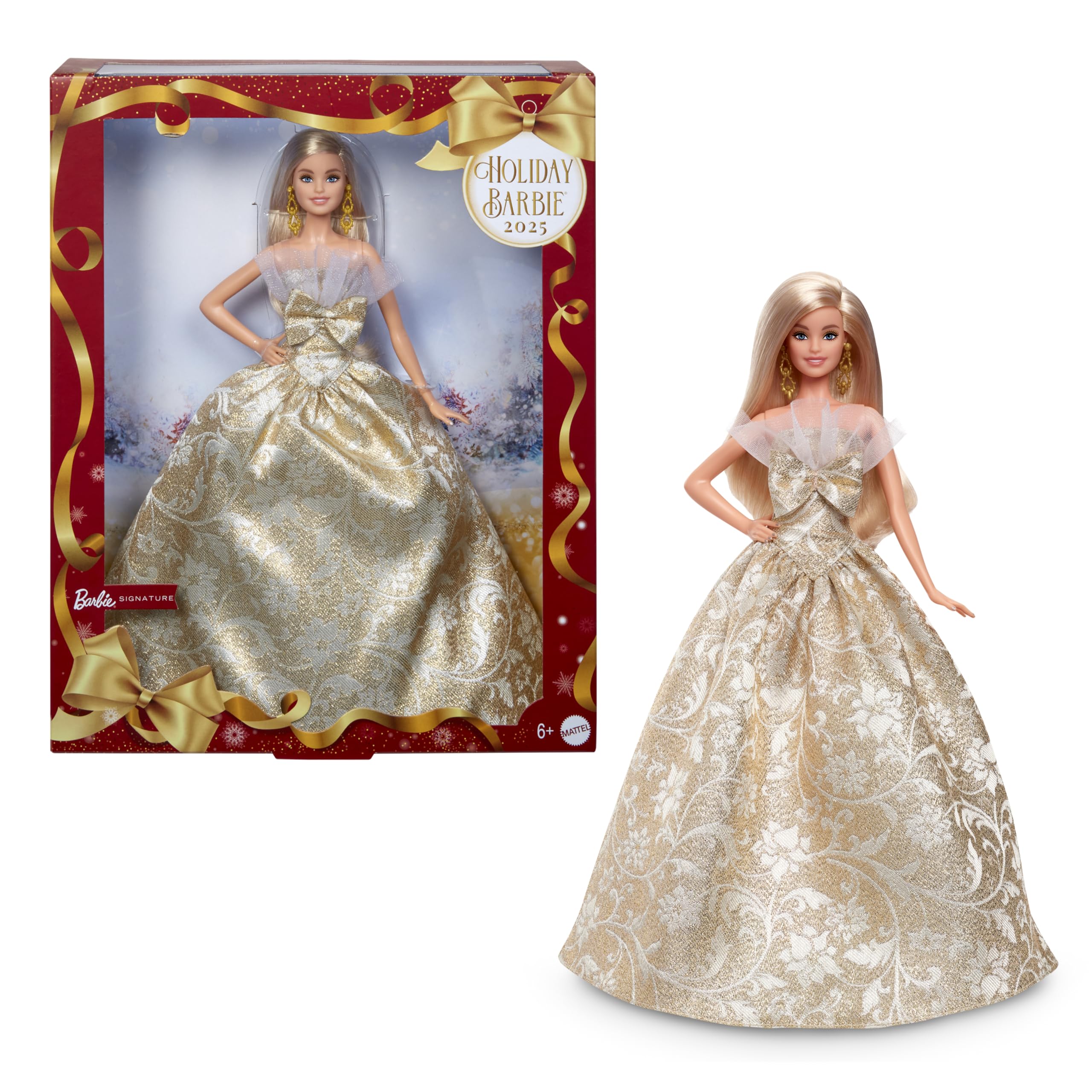 Barbie Signature Holiday Bambola da Collezione Bionda Abito Nero e Oro – JBH95