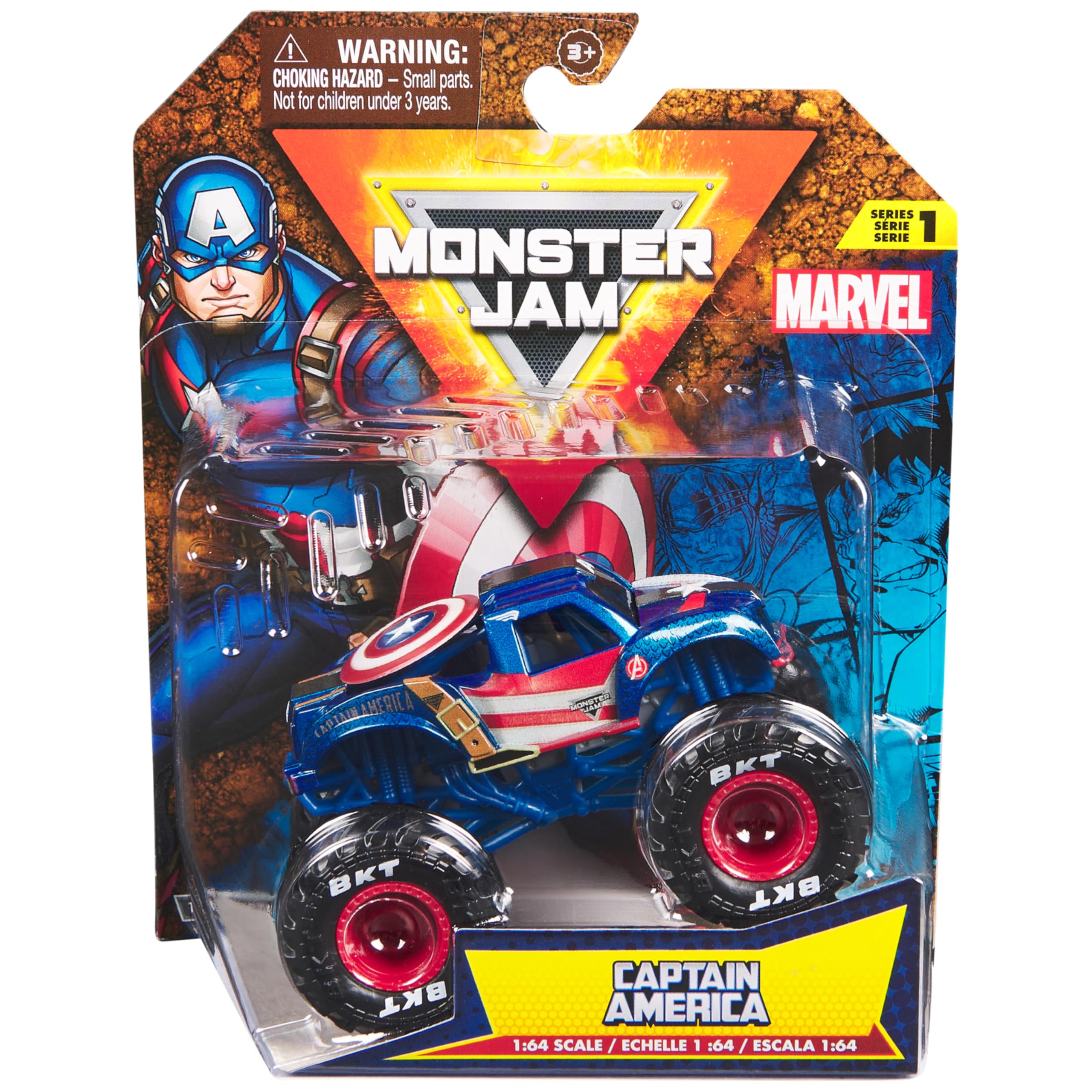 Monster Jam Captain America Monster Truck Scala 1:64 – Dai 3 Anni