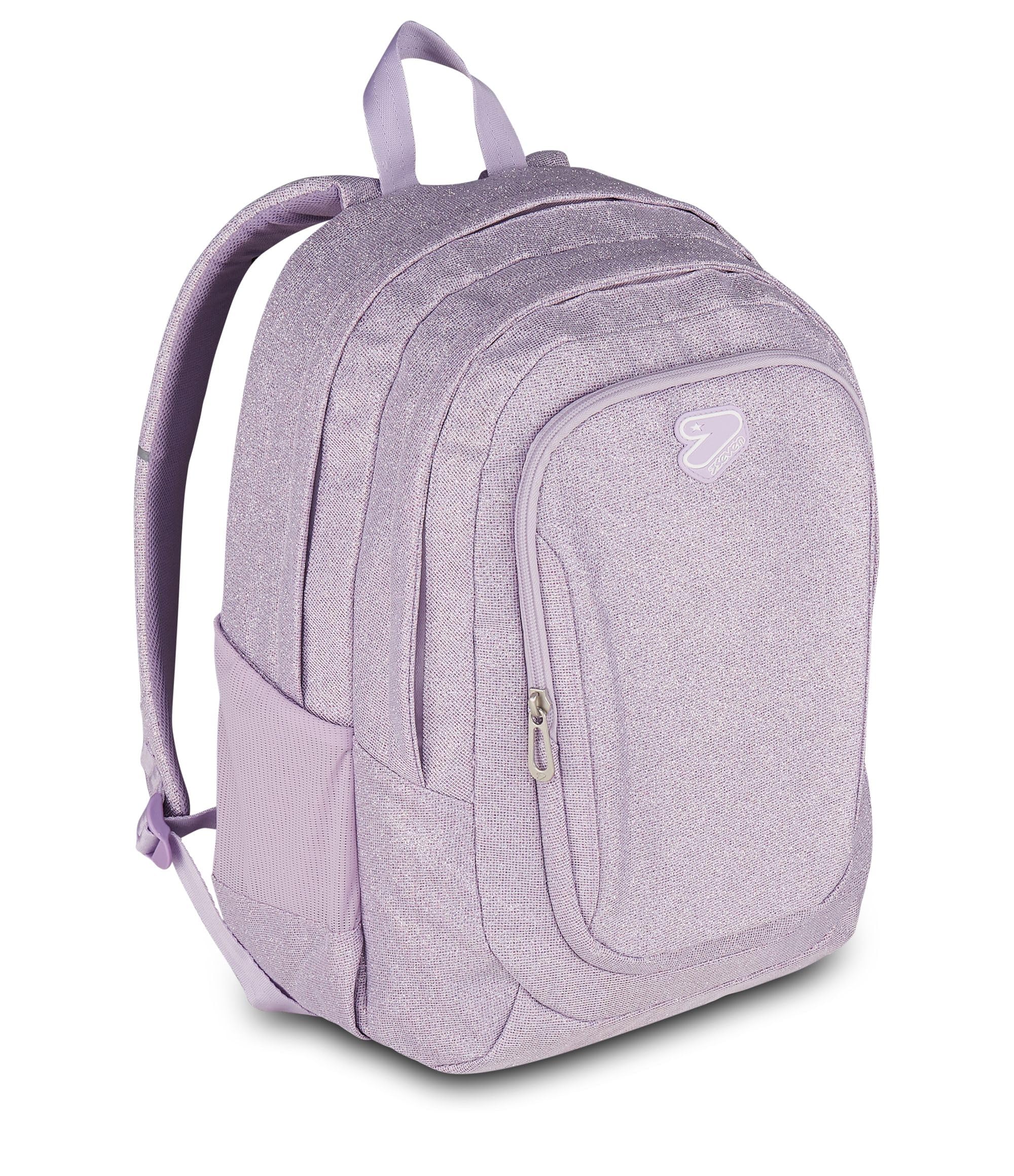 Seven Zaino Tech Shiny Lilla Glitter – Doppio Scomparto con Tasca PC