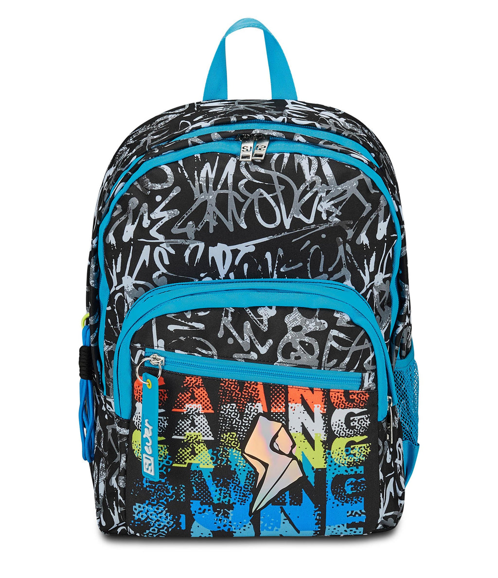 Seven SJ Ever Zaino Scuola Doppio Scomparto Nero e Blu – Blackwall Boy