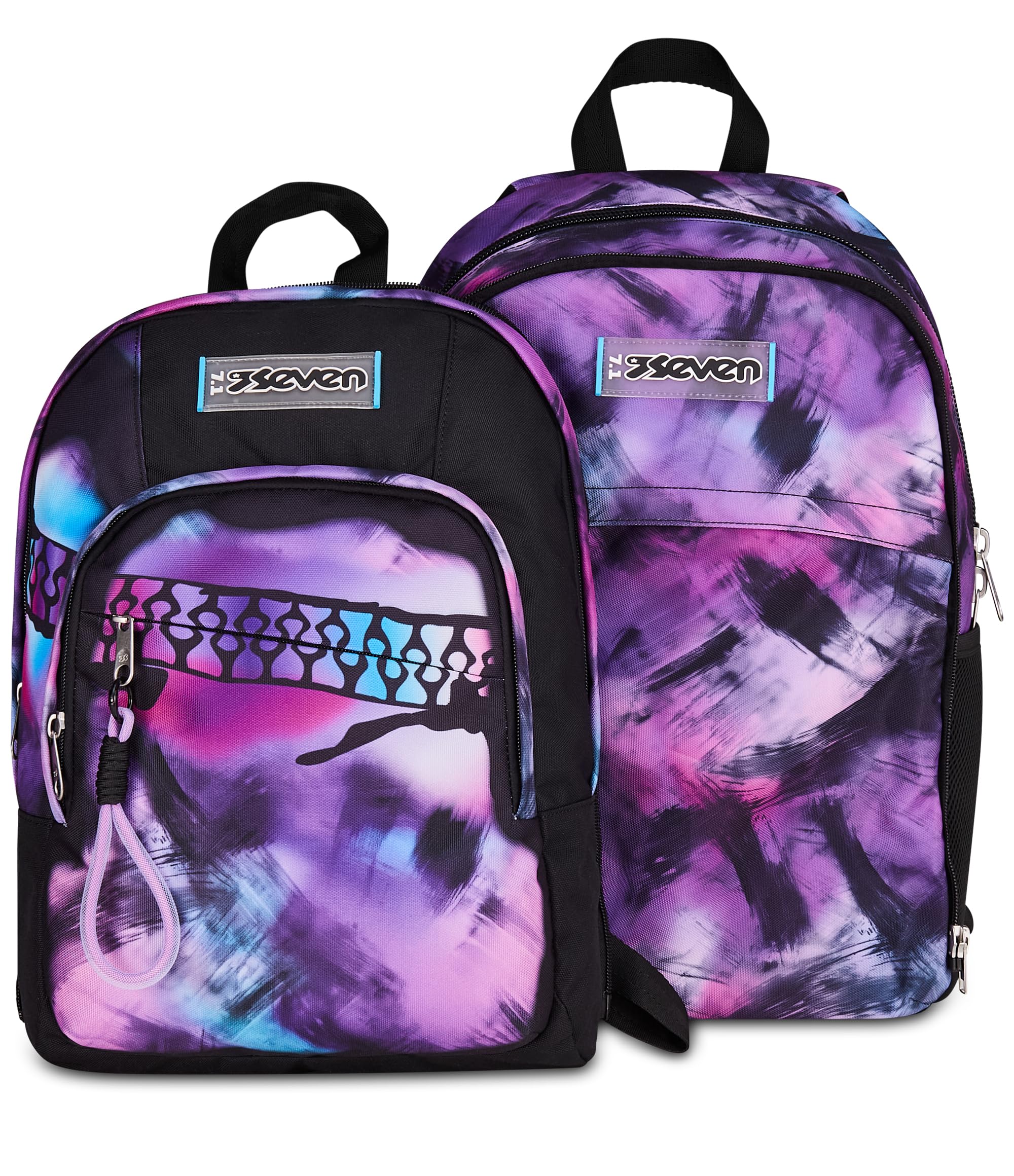 Seven Zaino Scuola Dual Detach Pink Fusion – Nero – 32 Litri