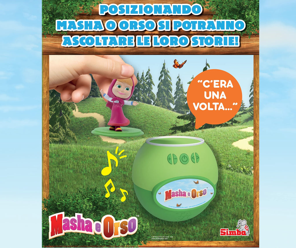 Masha e Orso – Dispositivo Audio con 24 Storie e 130 Minuti di Ascolto | Ricaricabile USB | Dai 3 Anni