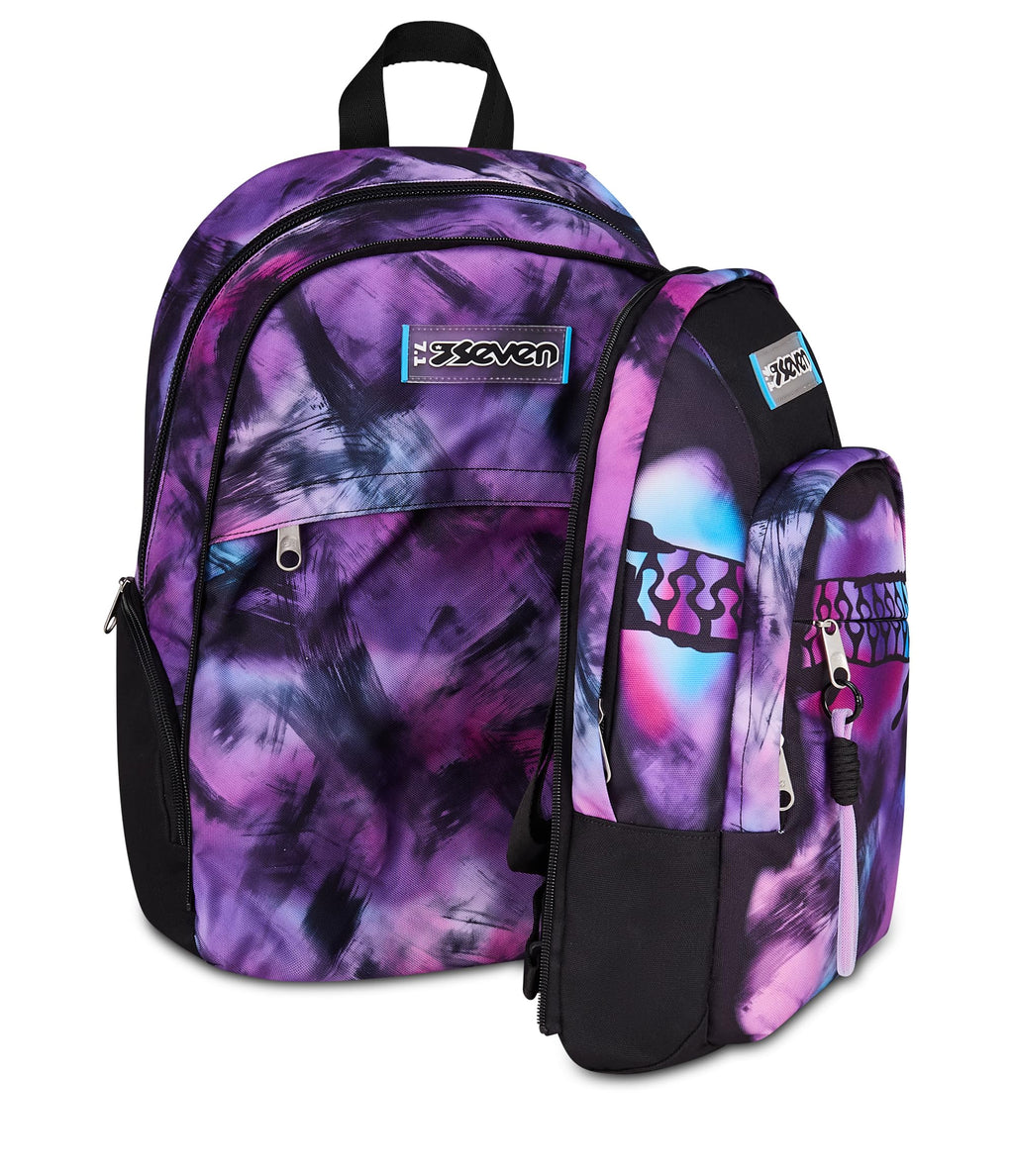 Seven Zaino Scuola Dual Detach Pink Fusion – Nero – 32 Litri