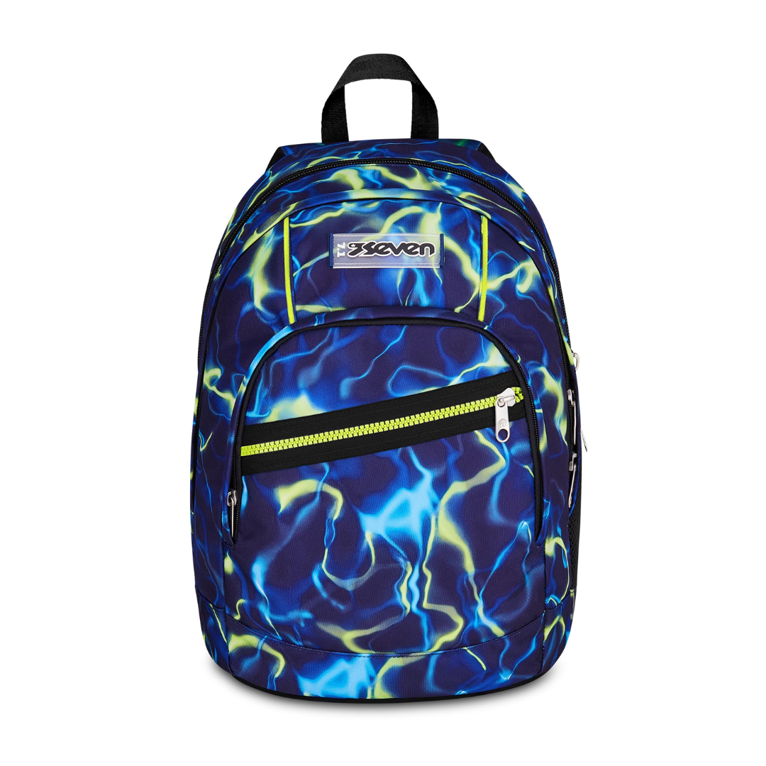 Seven Zaino Dual ElectricVibe Boy Blu 32L – Doppio Scomparto con Tasca PC e Borraccia
