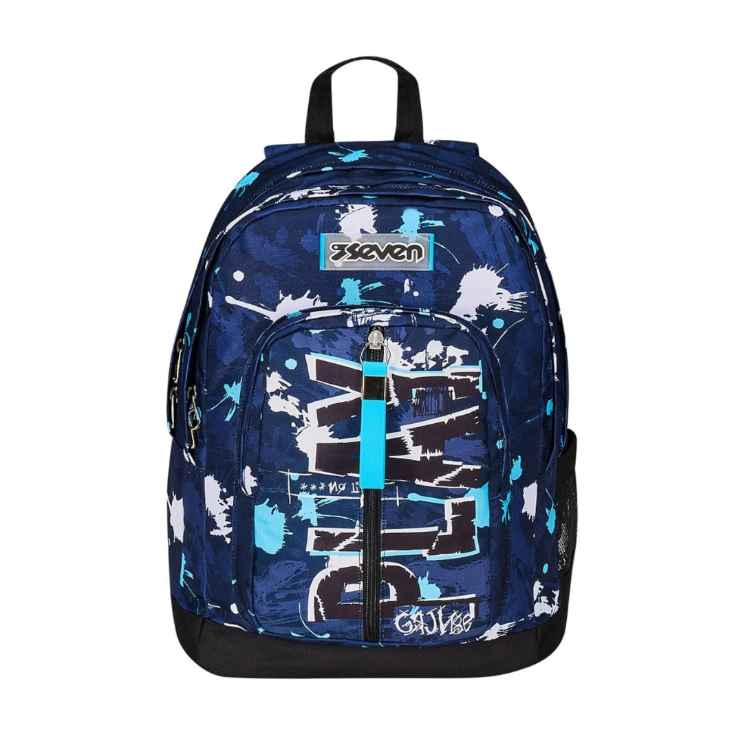 Seven Zaino Scuola SpottyBlue – Doppio Scomparto – Blu