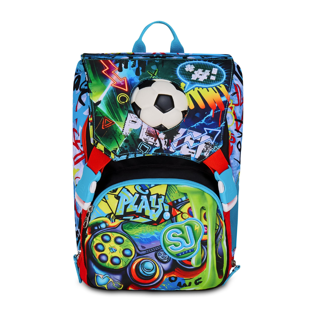 SJ Gang Style Jam Gang Zaino Scuola Doppio Scomparto Blu – Maxi Capienza Espandibile