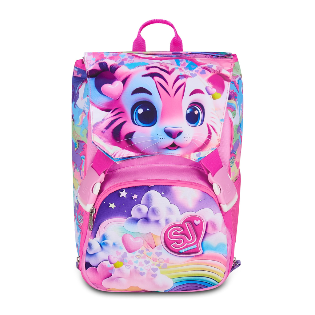 Seven Zaino Scuola SJ Gang Doppio Scomparto Estensibile – Rosa – Maxi Capienza