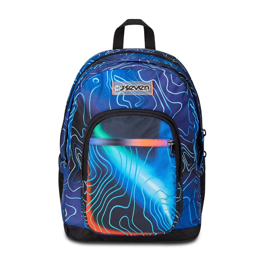 Seven Zaino Freethink Blu Mapset Boy – Doppio Scomparto con Tasca PC e Borraccia