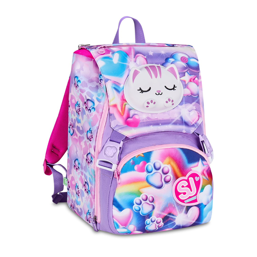 SJ Gang Zaino Estensibile Glowcat Rosa 24L – Gattino Luminoso