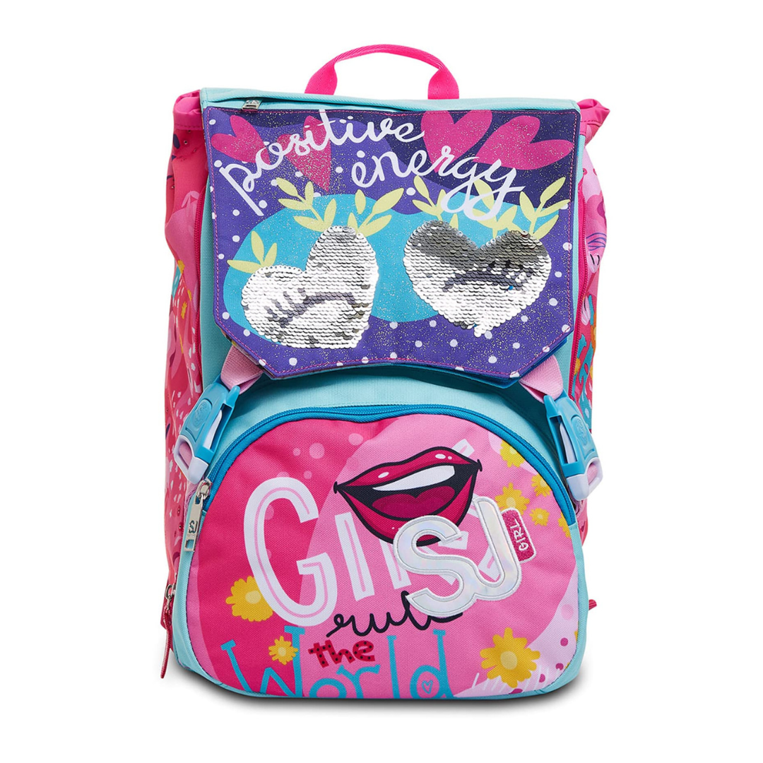 Zaino SJ Gang Big Facce Girl Sdoppiabile Rosa | Scuola Elementare