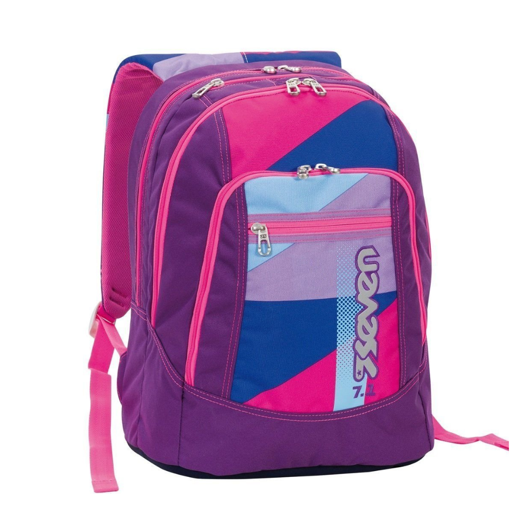 Seven Advanced Fucsia Psychedelic Girl Zaino Scuola con Auricolare