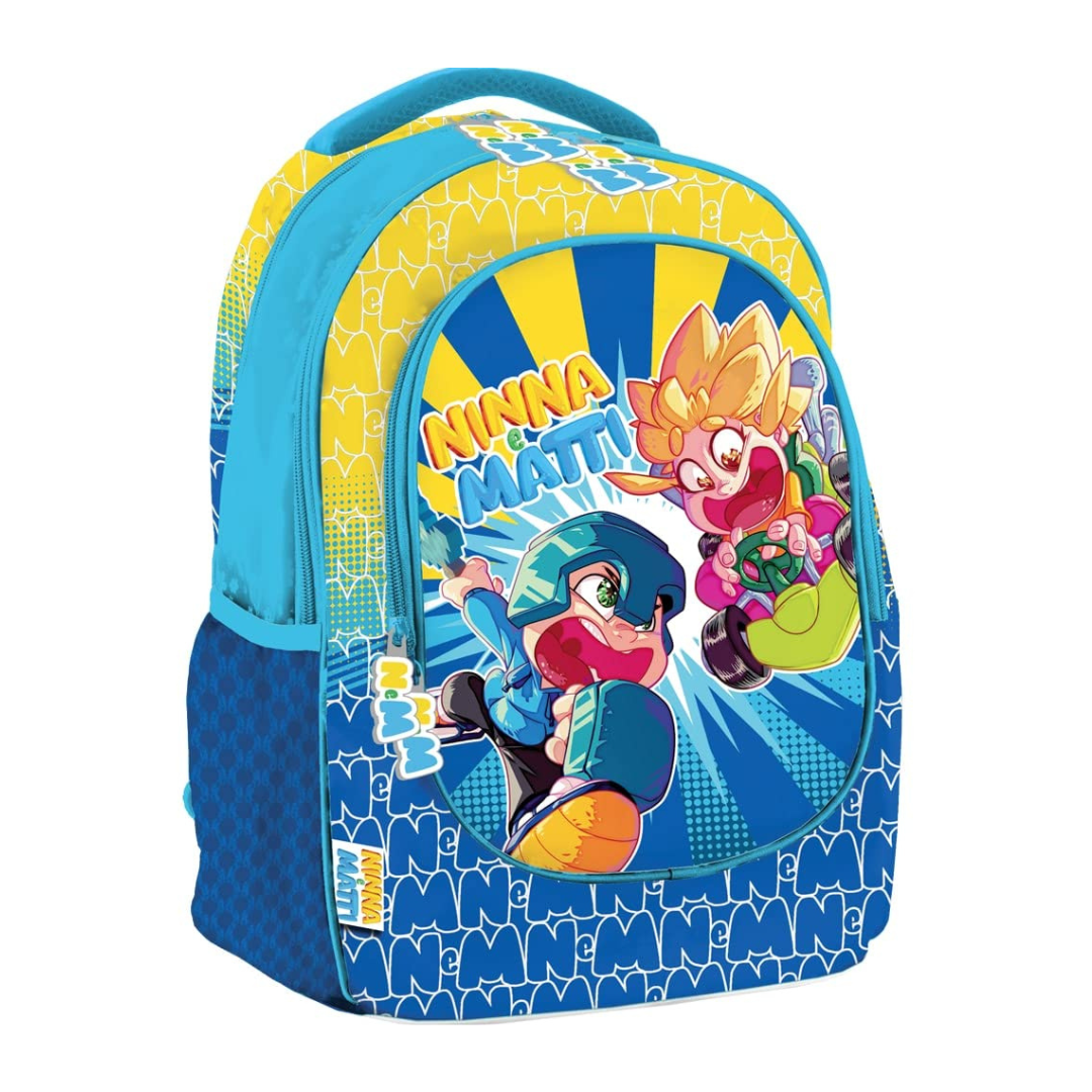 Zaino Scuola Ninna e Matti Blu 32x21,5x42 cm | Scuola