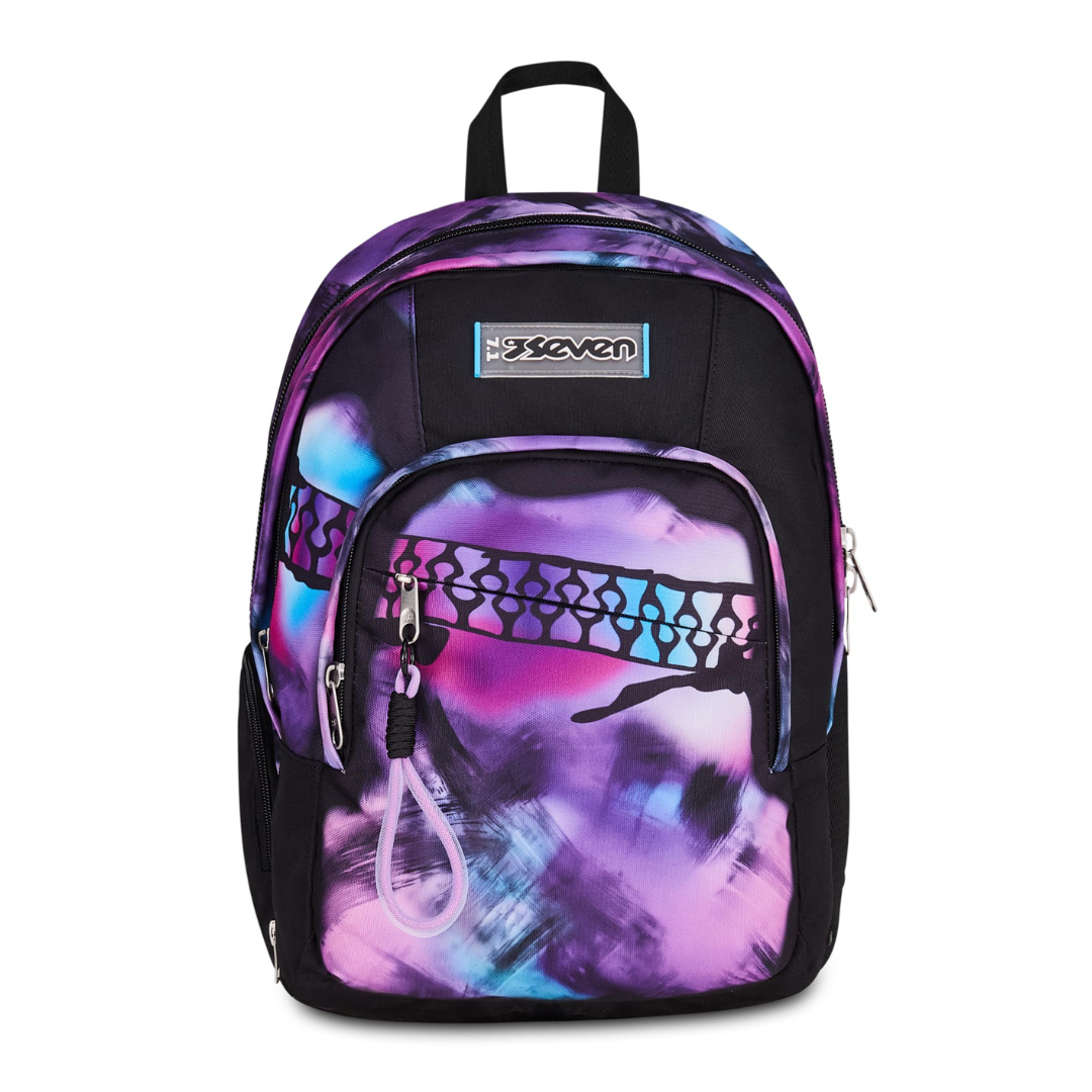 Seven Zaino Scuola Dual Detach Pink Fusion – Nero – 32 Litri