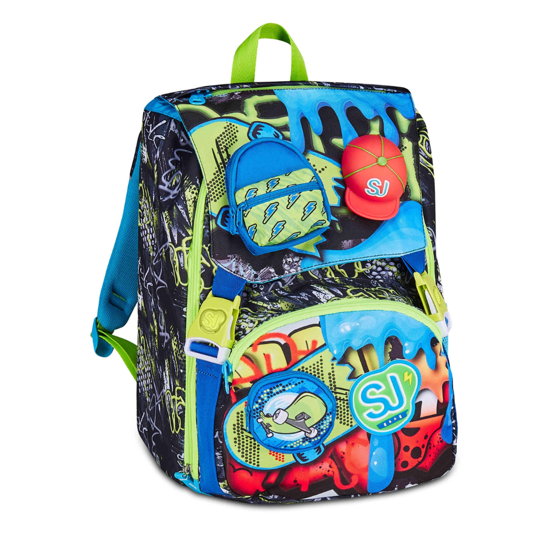 Seven Zaino Scuola Estensibile SJ Gang Soft Pouch Boy – Nero – 24 Litri