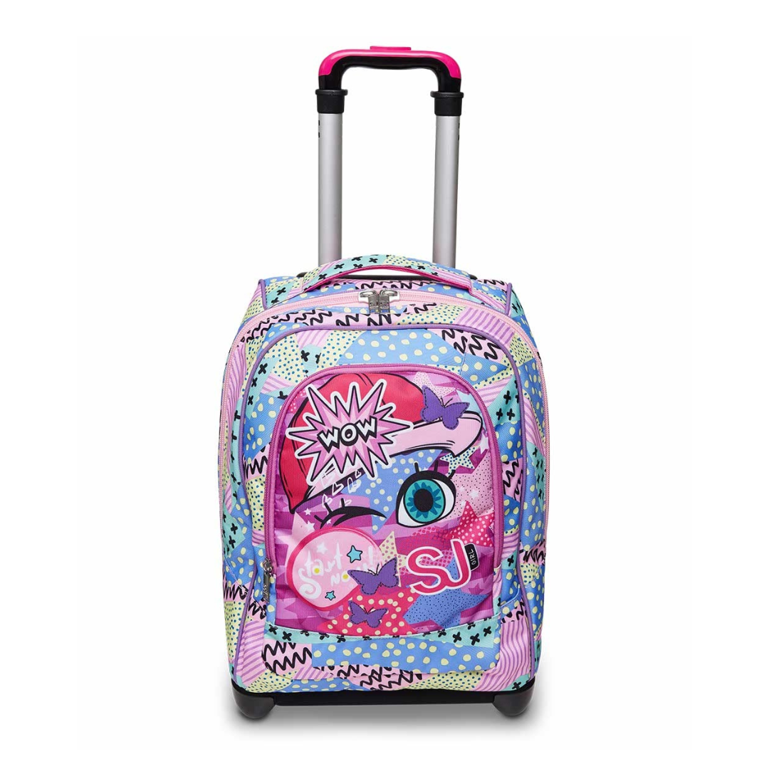 SJ Gang Style Jam Gang Trolley Scuola Rosa Bambine e Ragazze 33L con Crossover System