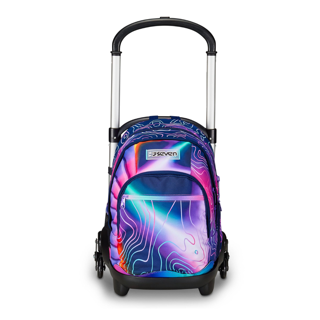 Seven Trolley Scuola Flex 3 Ruote Rosa Mapset Girl 3 in 1 con Zaino Sganciabile 32L