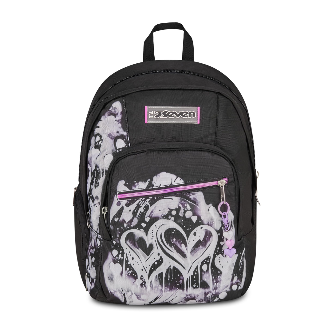 Seven Zaino Scuola Dual Detach Plumpy Line Girl – Nero – 32 Litri