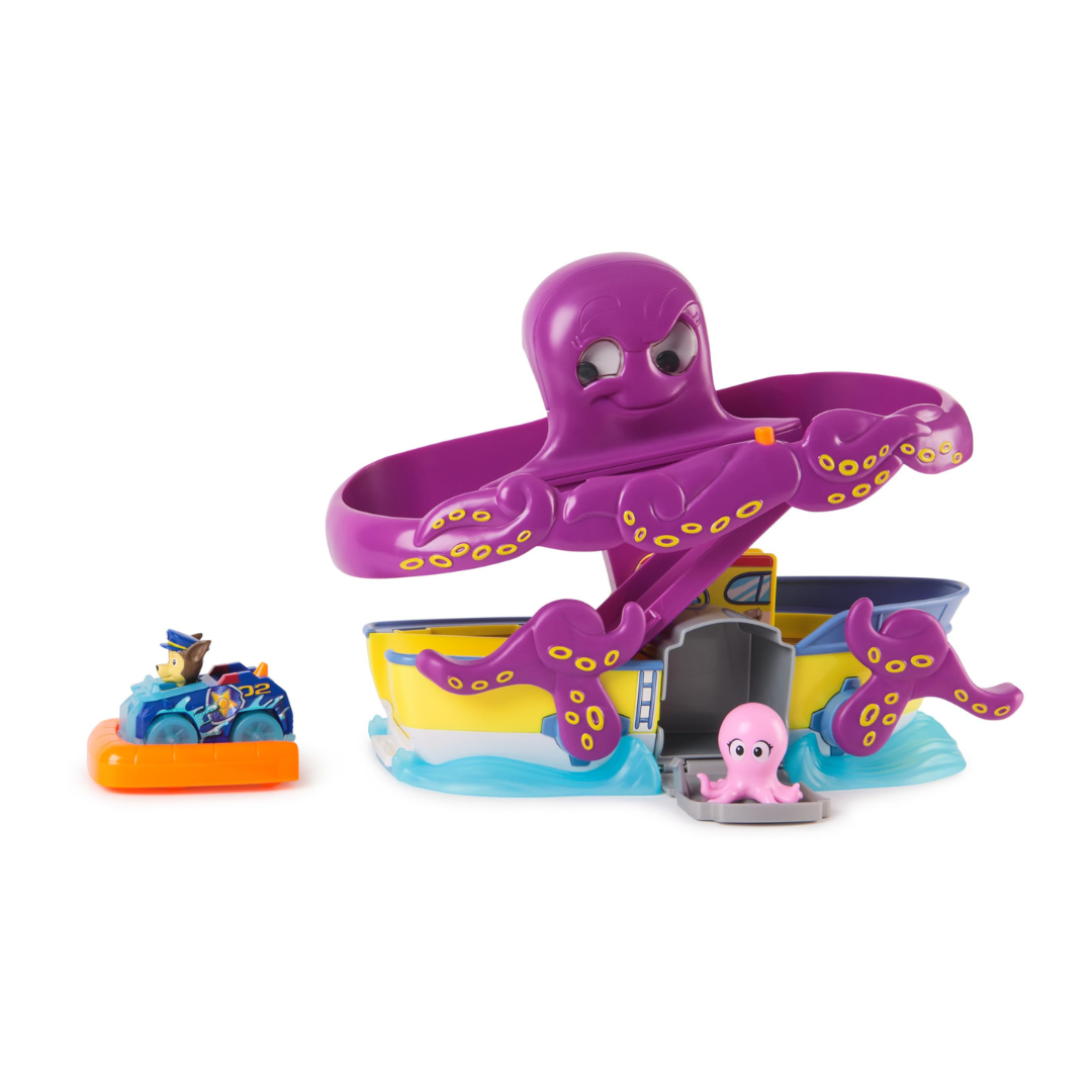 Paw Patrol Pup Squad – Playset Salvataggio del Polpo con Chase 6,3 cm e Baby Polpo | Dai 3 Anni