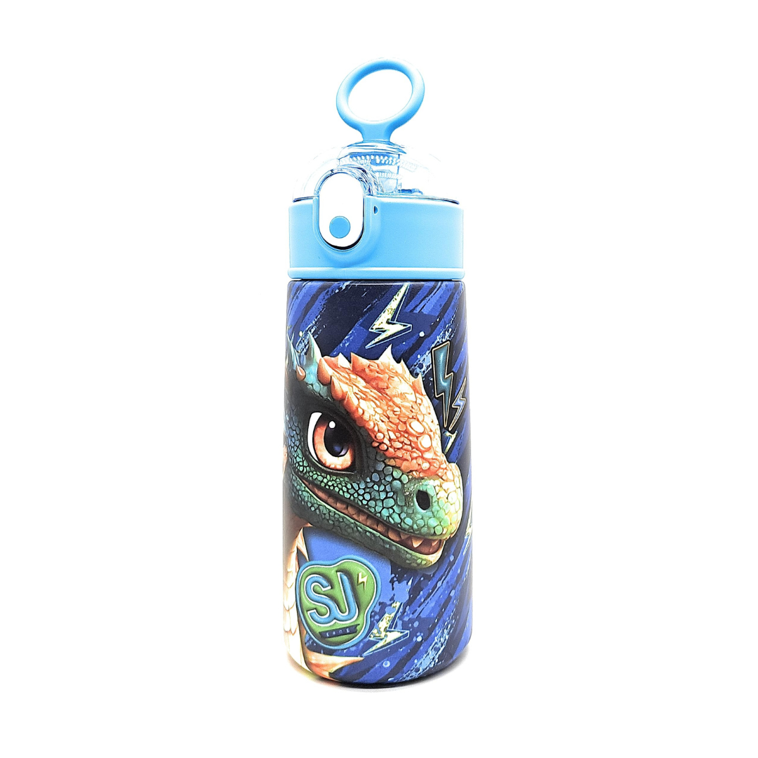 SJ Gang Animals – Borraccia Termica 460 ml Drago | Acciaio Inox 304 BPA Free | Apertura a Scatto | Caldo 12h / Freddo 24h
