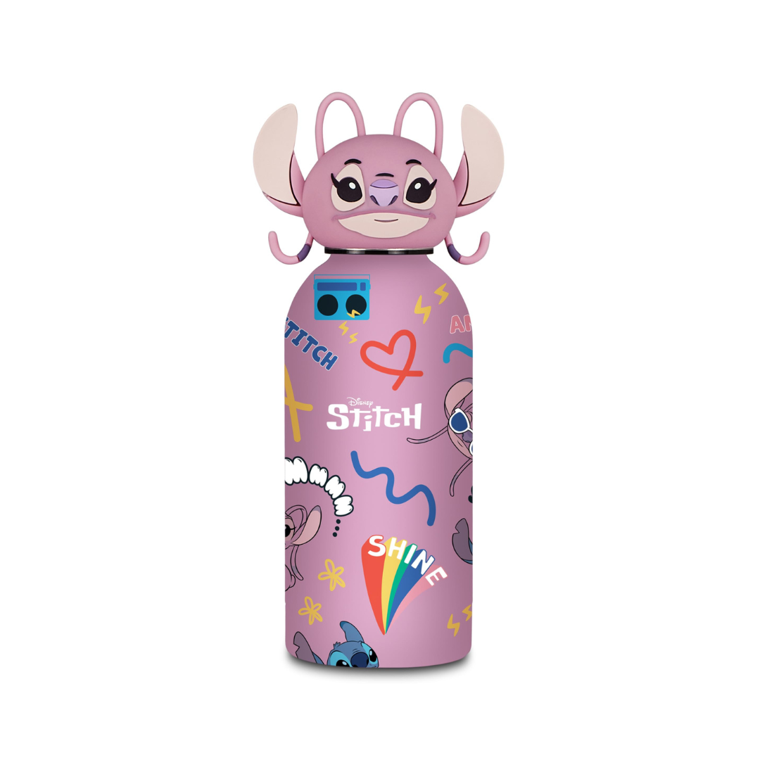 Seven Angel Lilo & Stitch – Borraccia Termica Rosa 350 ml | Acciaio Inox BPA Free | Tappo Sagomato | Caldo 12h / Freddo 24h