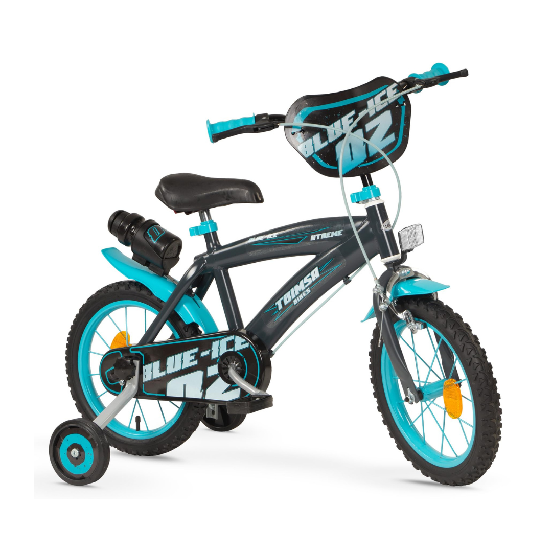 Bicicletta per Bambini 14 pollici Toimsa Blue Ice - Rotelle, Borraccia, Sellino Regolabile - 4-6 Anni